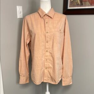COVA Orange Peach Long Sleeve Men's Shirt Lightweight Size Large